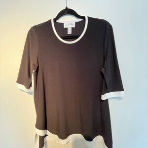 JOSEPH RIBKOFF  colorblock black/white tunic woman Size 8 NWOT
